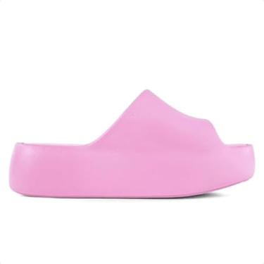 Imagem de Chinelo Slide Feminino Nuvem em EVA, Confortável, Leve, Antiderrapante, Solado Macio (Rosa, BR, Adulto, Faixa Numérico, 37, 38)
