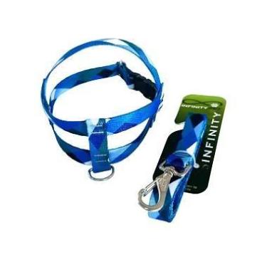 Imagem de Conjunto Peitoral e Guia Estampado de Nylon Regulável para Cães - Infi