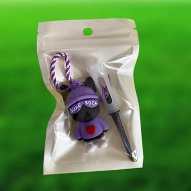Imagem de Suporte de bola de golfe de silicone portátil acessórios para camisetas de golfe (roxo)