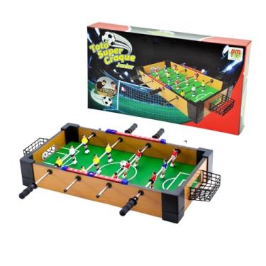 Imagem de Jogo Infantil Totó Super Craque Junior Portátil Mesa De Futebol 40,5cm Dm Toys