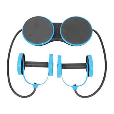 Imagem de Rodas abdominais multifuncionais Rolete Academia Equipamento de fitness com cordas de tração de resistência Alongamento muscular para treino em home office Verde (Azul)