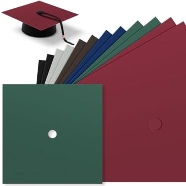 Imagem de Gersoniel 12 peças de papel de construção para decoração de boné de graduação 25,4 cm x 25,4 cm cartolina 230gsm construção para boné de formatura projeto faça você mesmo scrapbook decoração de festa