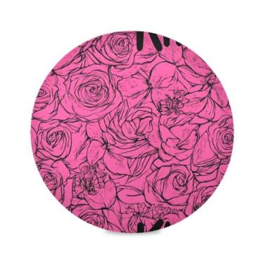 Imagem de STAYTOP Kiss Me - Jogo americano redondo sem costura 6 peças, tapetes de mesa antiderrapantes fáceis de limpar para decoração de mesa de festa e churrasco