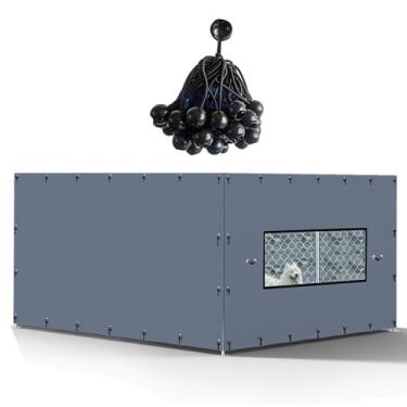 Imagem de NGB Capa para canil ao ar livre adequada para canis de 25 cm de largura x 25 cm de comprimento, com vários cordões elásticos, feita de tecido Oxford impermeável 600D, capa lateral do canil para o