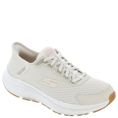 Imagem de Skechers Tênis feminino Hands Free Slip-ins Go Run Consistent 2.0 Endure, Natural/rosa, 8 Wide