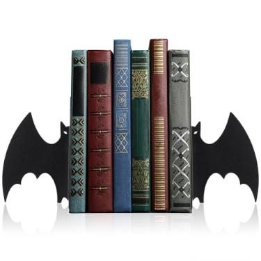 Imagem de Geelin Suporte para livros de morcego de metal, conjunto de 2 estilos, terminais de livros góticos para prateleiras, estante de escritório em casa, decoração de estante, presente para amantes e