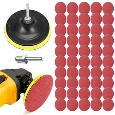 Imagem de 50 X Lixas Disco Grão Liso 125mm 5 Polegadas + 1 Prato Disco + 1 Pino 