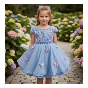 Imagem de Vestido De Festa Infantil Luxo Jardim Encantado Borboletas - Lele Enca