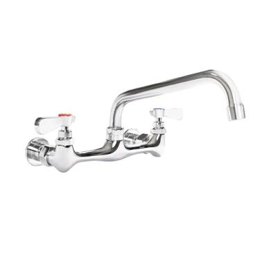 Imagem de HARDURA Torneira de cozinha comercial e suporte de parede para torneira de pia utilitária latão sem chumbo centro de 20 cm e bico giratório de 25 cm