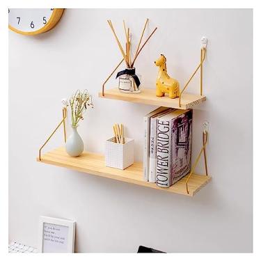 Imagem de Prateleiras suspensas para armazenamento, prateleiras flutuantes montadas na parede, prateleira organizadora de parede de madeira para quarto, sala de estar, banheiro, cozinha, escritório (cor: marrom