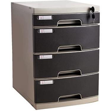 Imagem de Armários de arquivo para gavetas de armazenamento de escritório doméstico caixa de gaveta de armazenamento multifuncional armário de arquivo com trava de plástico unidade de gaveta de armazenamento A4