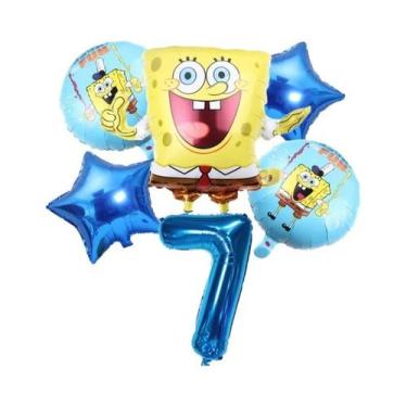 Imagem de Conjunto De Balões Do Bob Esponja E Patrick Estrela, 6 Peças, Suprimen