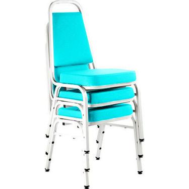 Imagem de Kit com 3 Cadeiras Empilháveis Linha Hotel Plus Verde