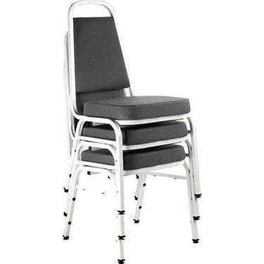 Imagem de Kit com 3 Cadeiras Empilháveis Linha Hotel Plus Marrom