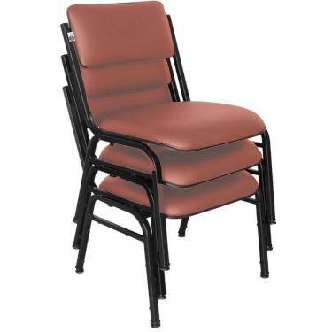 Imagem de Kit com 3 Cadeiras para Auditórios Linha Hotel Smart Vermelho
