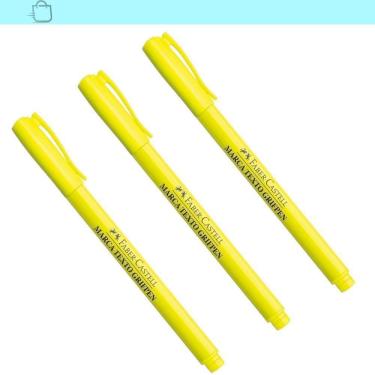 Imagem de 3 Canetas Grifpen Faber Castell Amarelas Perfeitas Para Destacar