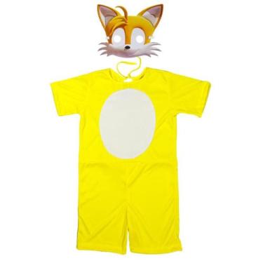 Imagem de Fantasia Tails Sonic Infantil Curta Com Máscara - Fantasias Carol NA, 