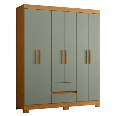 Imagem de Guarda Roupa Solteiro Olímpia 6 Portas 2 Gavetas - Móveis Albatroz