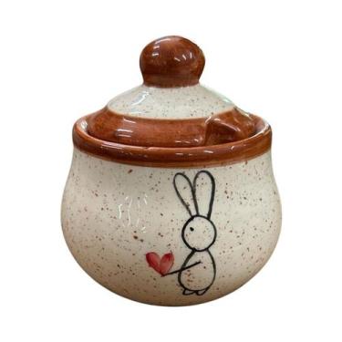 Imagem de Açucareiro Para Café 250 Gramas Feito de Cerâmica e Pintado à Mão - By