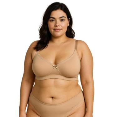 Imagem de Sutiã Básico Liso Adulto Plus Size Alça Larga Ajustável Reforçado Regu