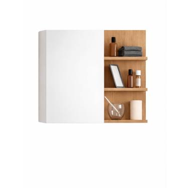 Imagem de Armário Aéreo Banheiro Lumi Lu 60cm Nicho Amêndola | Liberty Móveis