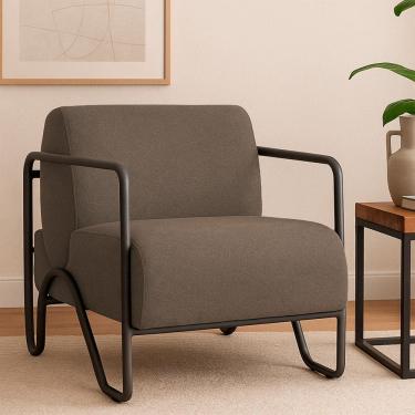 Imagem de Poltrona Medelin com Pe em Metal Movellu Home