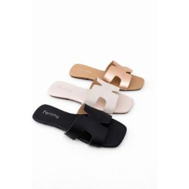 Imagem de Kit 3 Rasteiras Feminina Modelo H Flat Leve Verão-Feminino