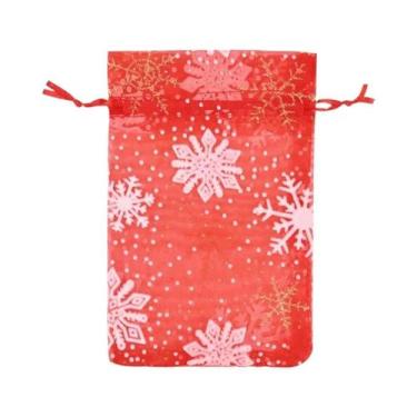 Imagem de Grandes Sacolas De Organza De Natal 10pcs Embalagem Para Presentes Com