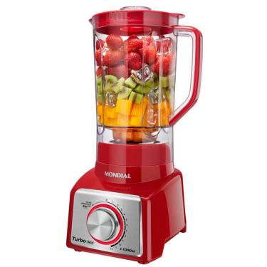 Imagem de Liquidificador Turbo Com 12 Velocidades 1000w Mondial Vermelho Com Inox 220v