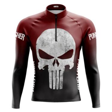 Imagem de Camisa De Ciclismo Masculina Manga Longa Justiceiro 93-Masculino