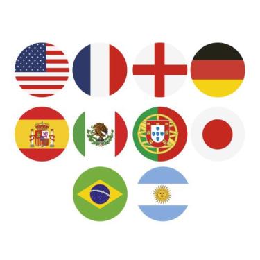 Imagem de Adesivo Redondo Copa do Mundo para Personalizar  Lembrancinha Futebol 