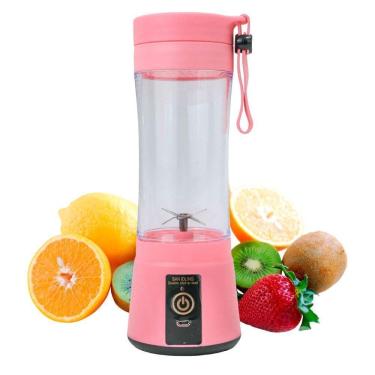 Imagem de Mini Liquidificador Juice Cup Portátil Elétrico Suco - Tritura Frutas E Gelo Para Sucos Frescos Em Segundos rosa