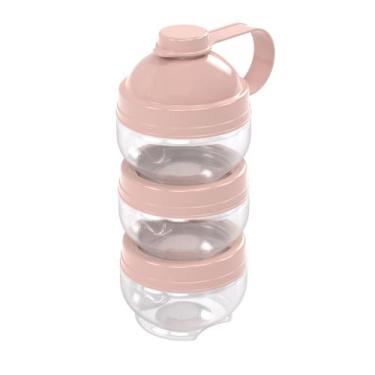 Imagem de Dosador De Leite Em Pó Com 3 Compartimentos Rosa - Plasutil - Plasútil