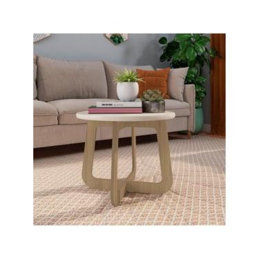Imagem de Mesa de Centro Jasmin 100% MDF - ARTELY, Off White e Carvalho