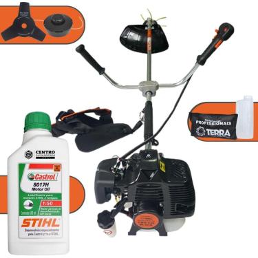 Imagem de Roçadeira Terra Profissional GRH430 Black Á Gasolina 2T 43cc 1,7Hp Alta Potência e Economia Com Faca 3 Pontas e Carretel Nylon + ÓLEO STIHL
