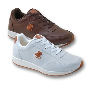 Imagem de Kit 2 Tenis Sapatenis Polo Casual Masculino Dia a Dia Confortável Leve