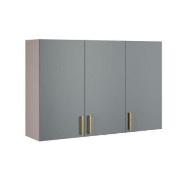Imagem de Armário Aéreo Essence 3 Portas 120cm 100% Mdf - Itatiaia Fendi-gris