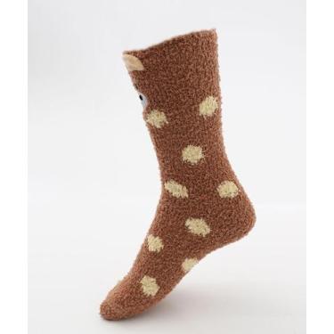 Imagem de Meia Feminina Cano Longo Chenille Girafa Marisa Marrom-59216, 34/39, M