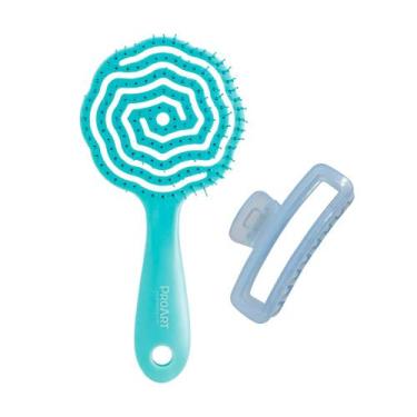 Imagem de Kit Escova Floral Easy Flexi + Piranha Candy - ProArt Cor:Azul, Azul