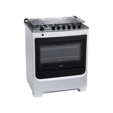 Imagem de Fogão Consul 6 bocas Branco com botões removíveis e vidro interno veda