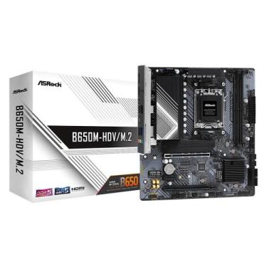 Imagem de Placa-Mãe ASRock B650M-HDV/M.2, AMD B650, mATX, DDR5, Preto - 90-MXBLA