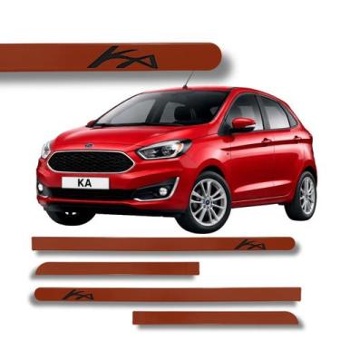 Imagem de Friso Lateral Ford Ka Redondo Protetor de Porta Grafia Cores Cor:Branc