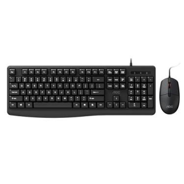 Imagem de Kit Teclado e Mouse AOC KM170, USB, ABNT2 - Preto - KM170B