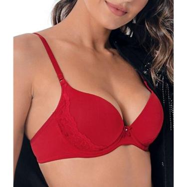 Imagem de Sutiã Bojo Espumado DeMillus 67188 Rendado, Vermelho, 46