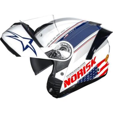Imagem de Capacete Moto Norisk Force II 2 Grand Prix Usa Escamoteável, M-58CM