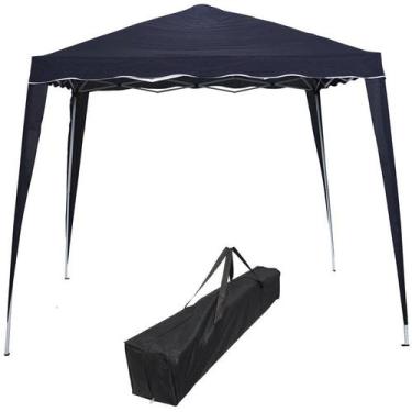 Imagem de Tenda Gazebo Articulada Base 3x3 m Barraca Praia Sanfonada Dobrável Az