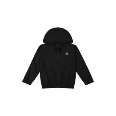Imagem de Jaqueta Menina Preto Capuz Colorittá, Preto, 4