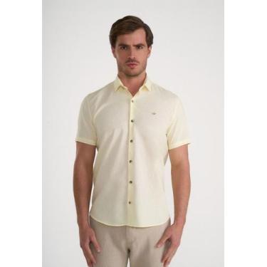 Imagem de Camisa Manga Curta Docthos Slim Linho Misto, 102 amarelo claro, G