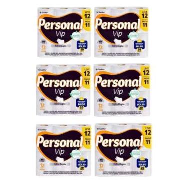 Imagem de Papel Higienico Personal Vip 20mt L12 P11 Fds C/6 Pcts