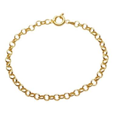 Imagem de Pulseira Feminina Portuguesa Oca 4,50mm Ouro 18k - MIMO JOIAS